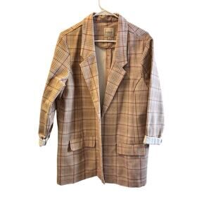Liverpool Los Angeles Oversized Long Plaid Ladies Blazer 2X